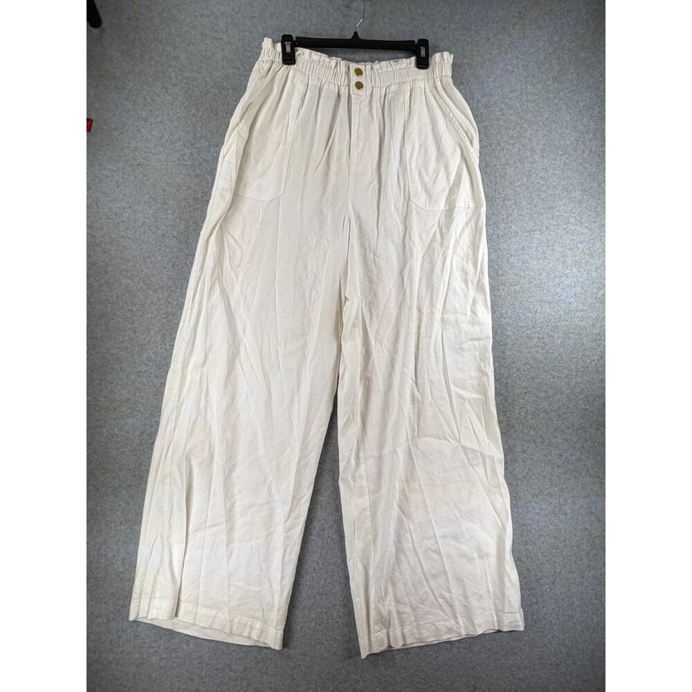 INC International Concepts Women’s XL White Linen Blend Wide Leg Pants NWT 3750